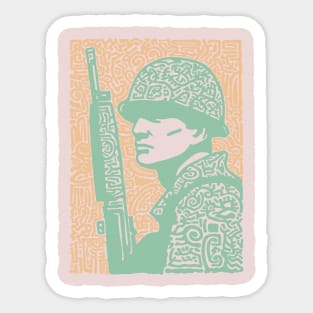 Abstract Soldier | The Stoic Infantryman Sticker